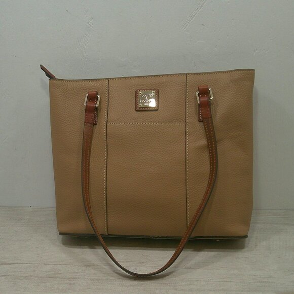 Dooney & Bourke Handbags - Dooney & Bourke Classic Minimalist Pebble Grain Camel Tan Leather Lexington Tote